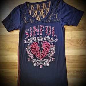 Worn 1x Sinful by Affliction T-Shirt